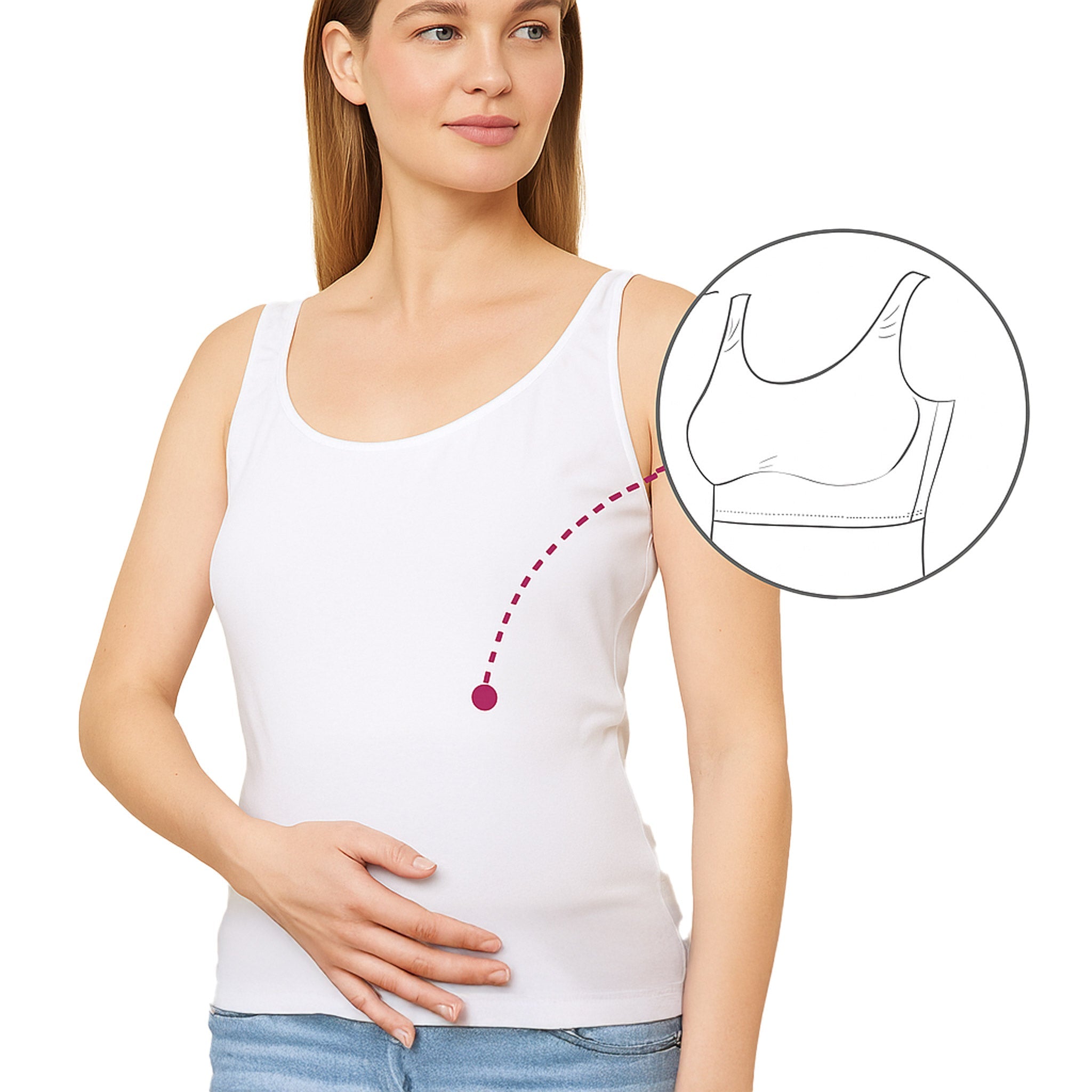 Canottiera Premaman Cotone Elasticizzato con Sostegno Seno 2 - MYSANITY