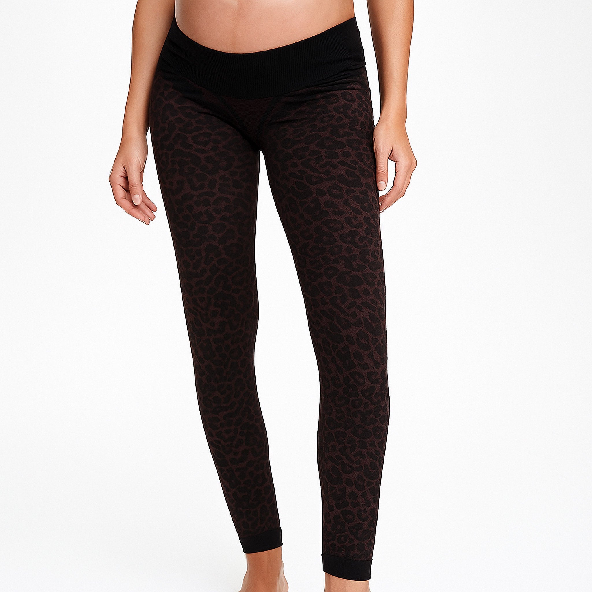 Leggings Premaman Leo Tabacco con Fascia di Sostegno 2 - MYSANITY
