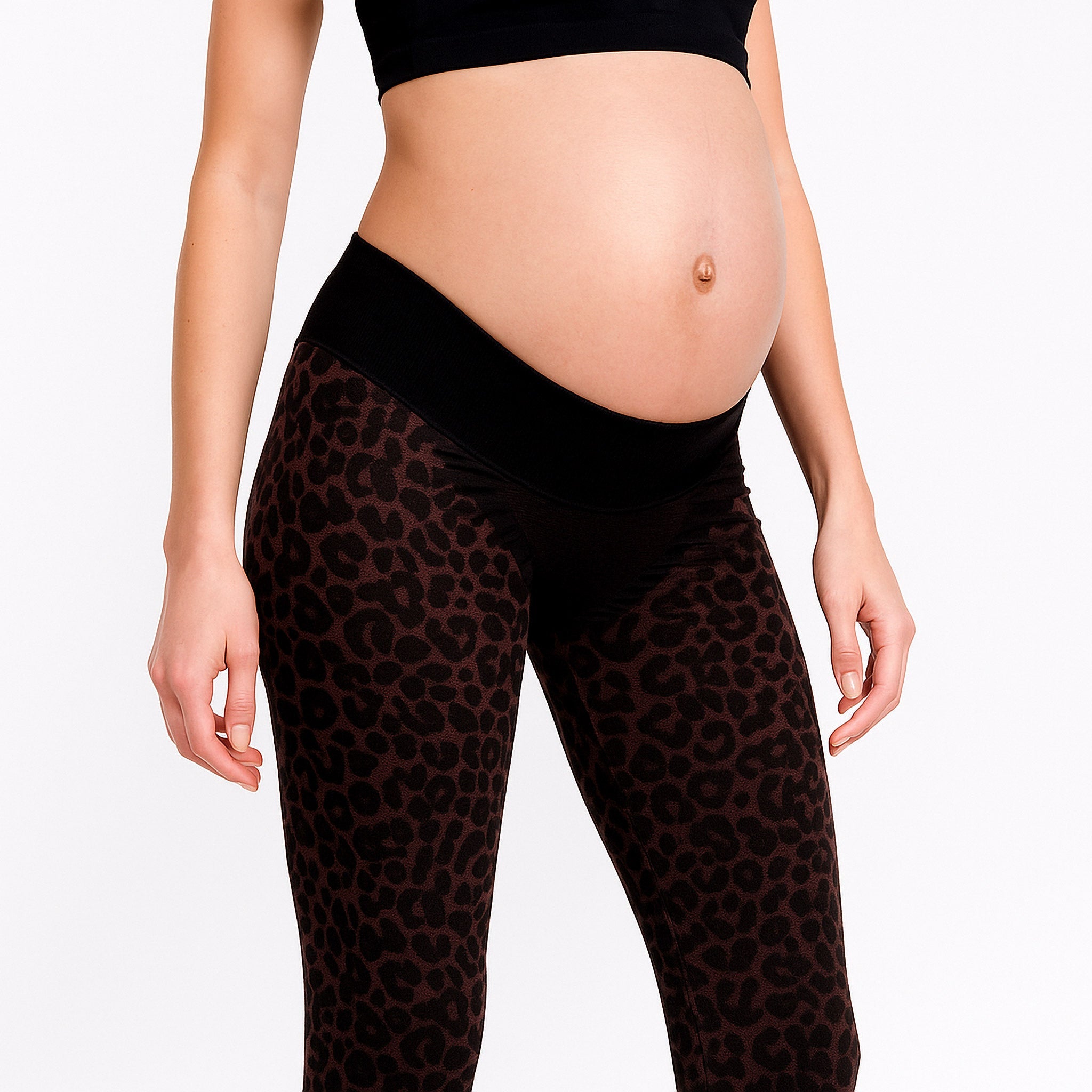 Leggings Premaman Leo Tabacco con Fascia di Sostegno 1 - MYSANITY