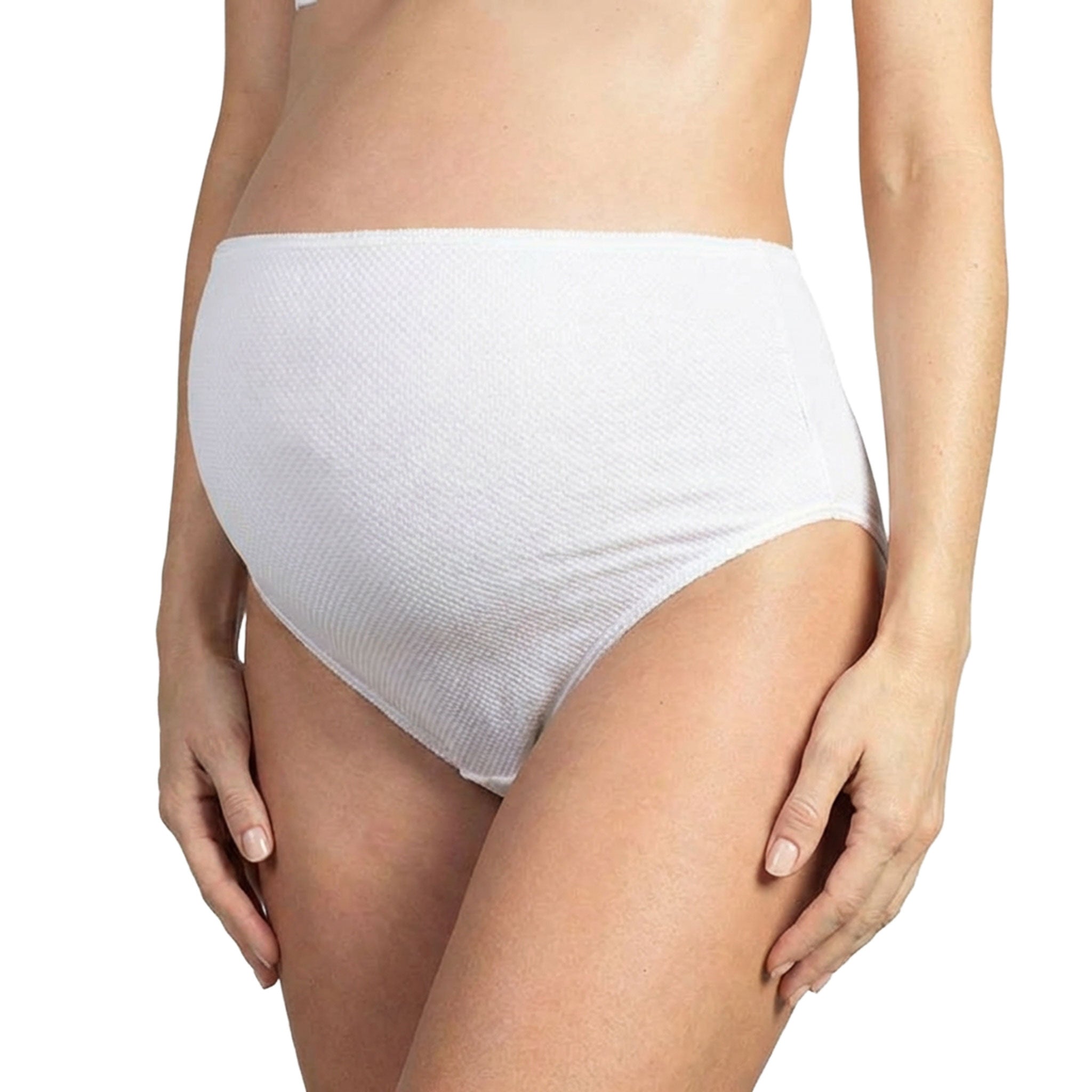 Mutanda Gestante in Cotone Piquet Bianco 1 - MYSANITY