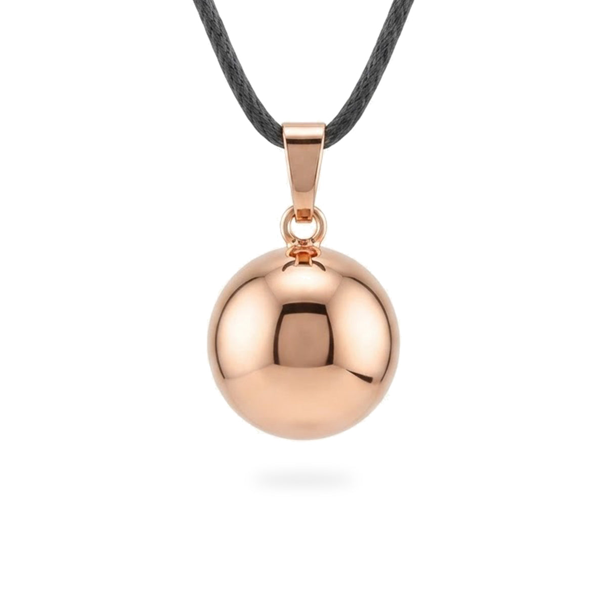 Chiama Angeli MYSANITY oro rosa a spessore con cordino nero e pendente Ø 22 mm