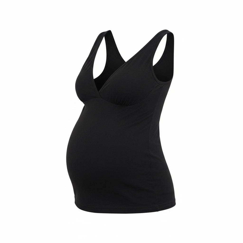 Canotta gestante ed allattamento Bamboo Nero 3 - MYSANITY