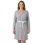 Camicia parto aperta melange maniche lunghe Grigio 1 - MYSANITY