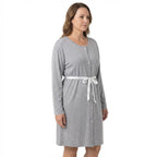 Camicia parto aperta melange maniche lunghe Grigio 3 - MYSANITY