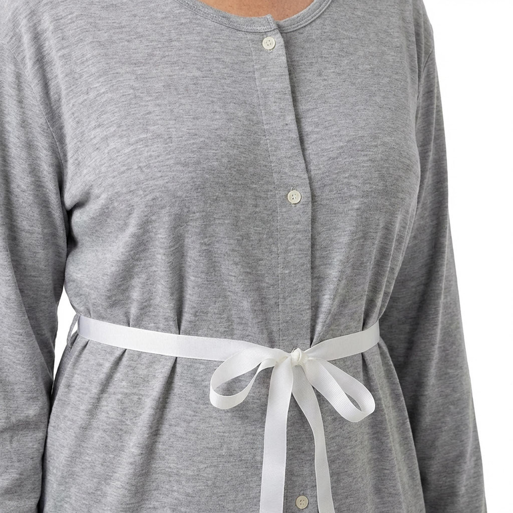 Camicia parto aperta melange maniche lunghe Grigio 4 - MYSANITY