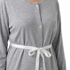 Camicia parto aperta melange maniche lunghe Grigio 4 - MYSANITY