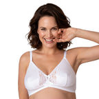 White C Cup Maternity Cotton Bra with Lace