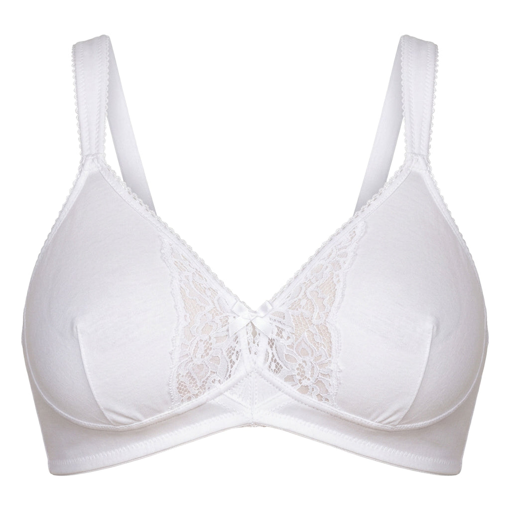 White C Cup Maternity Cotton Bra with Lace