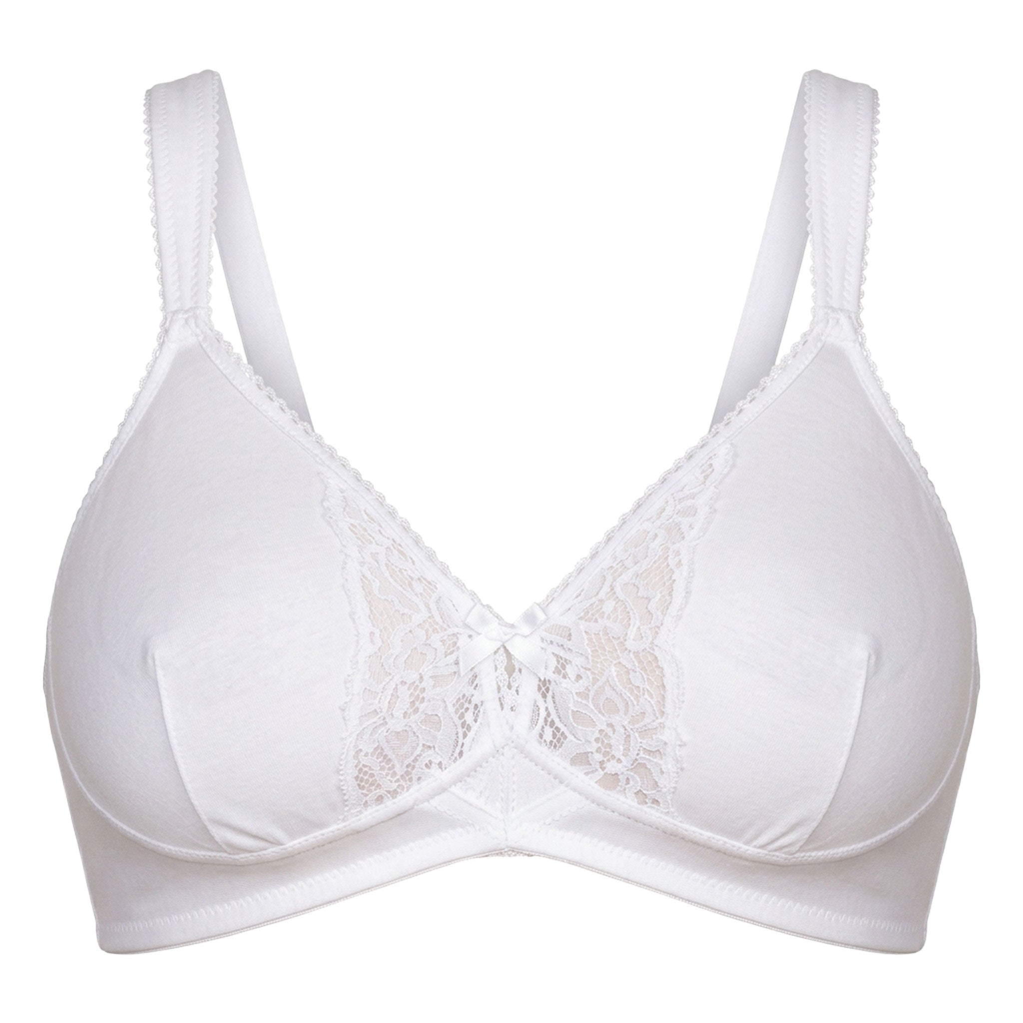 Reggiseno Premaman in Cotone con Pizzo Coppa C Bianco