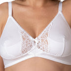 White C Cup Maternity Cotton Bra with Lace