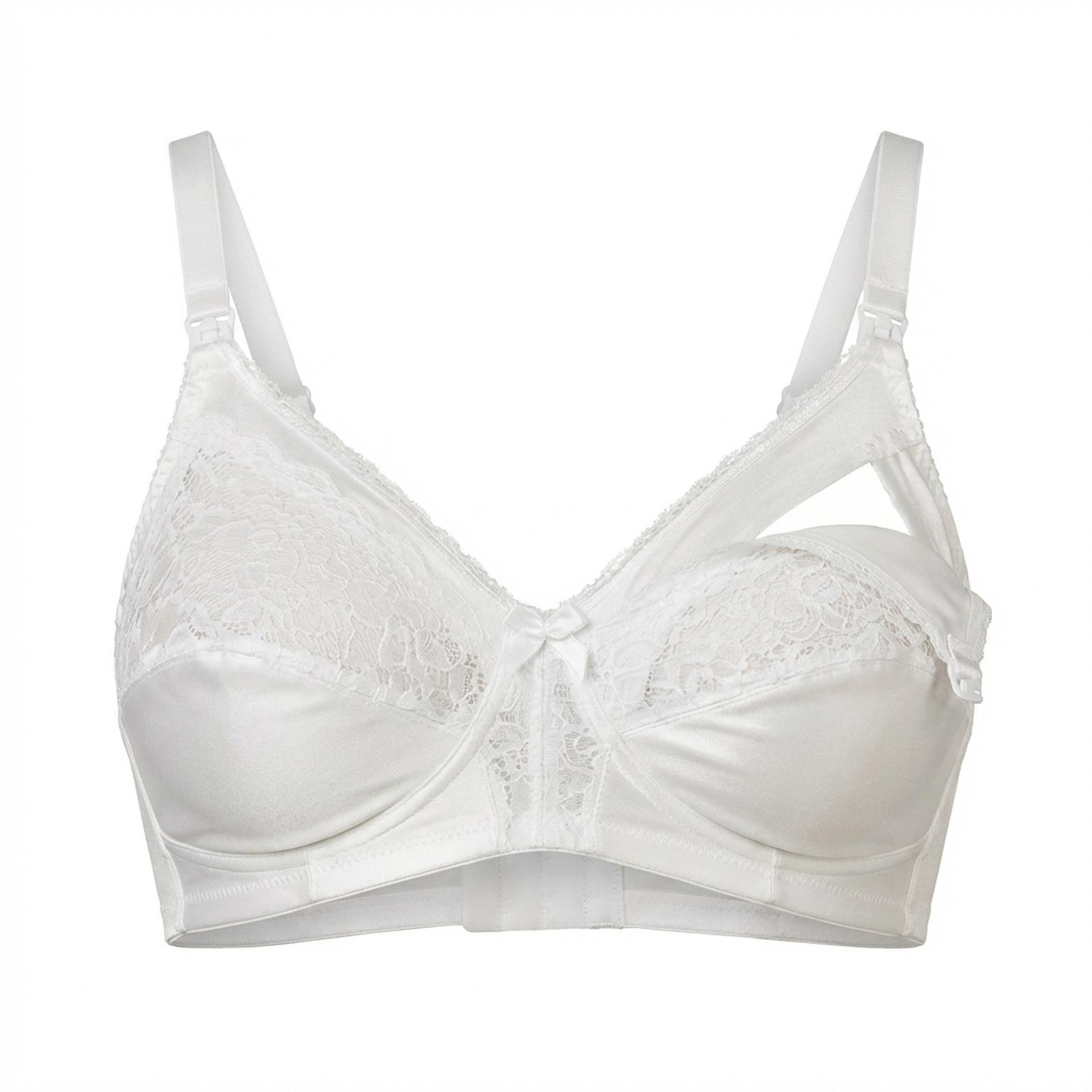 Reggiseno Allattamento in cotone con pizzo coppa C Bianco 2 - MYSANITY