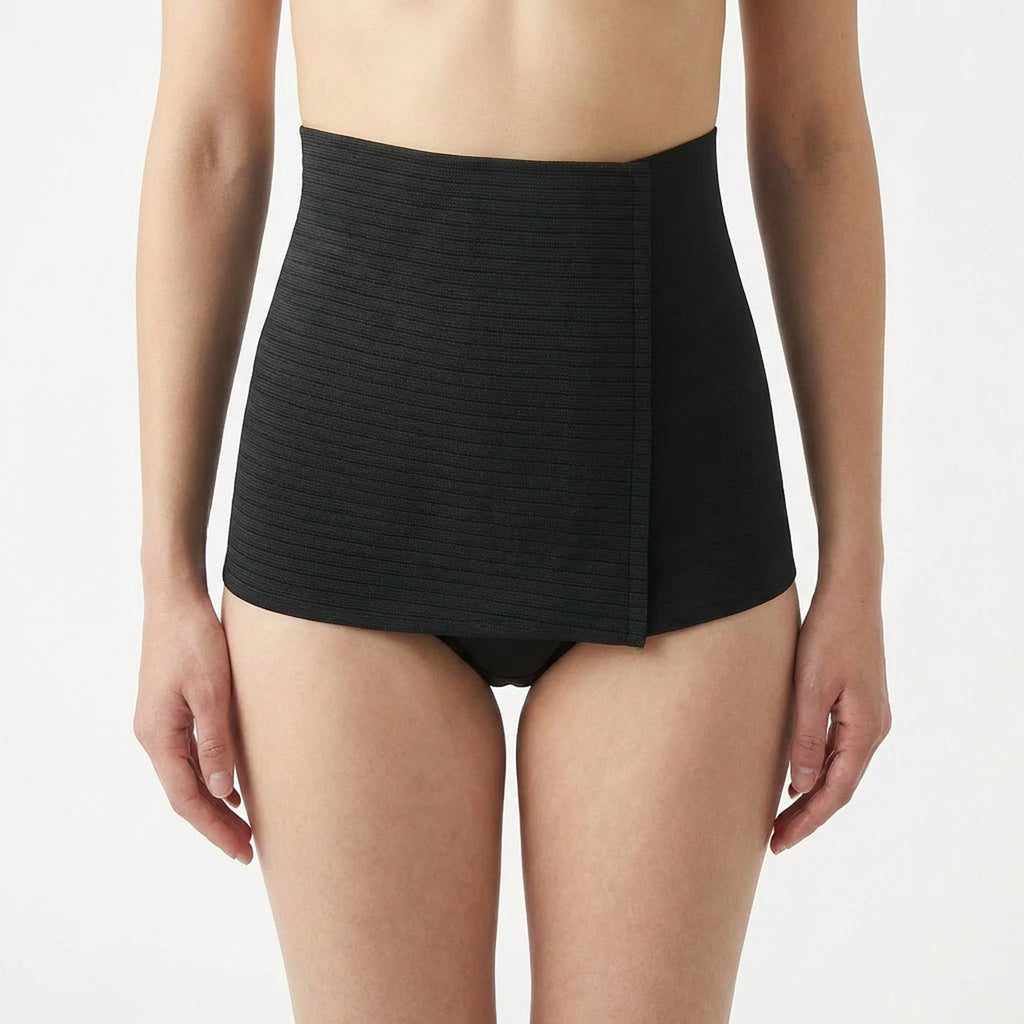 Fascia Post Parto Millerighe Traspirante Nero 1 - MYSANITY