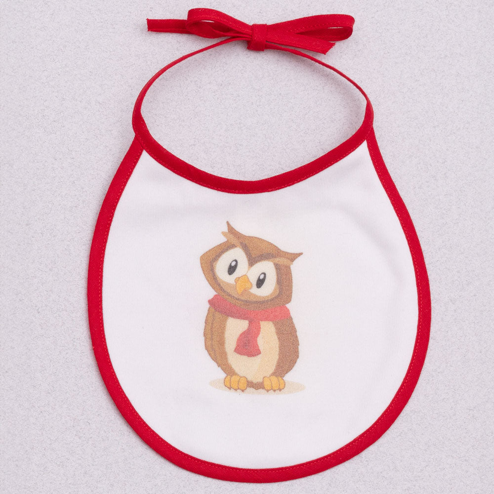 Bavaglina Neonato Cotone Gufetto Kiko 1 - Moppet