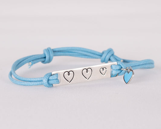 Braccialetto donna azzurro tag cuori 1 - MYSANITY