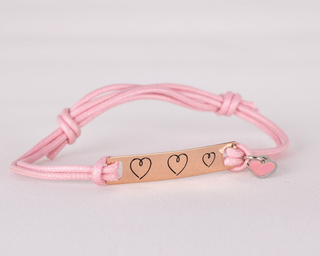 Braccialetto donna rosa tag cuori 1 - MYSANITY