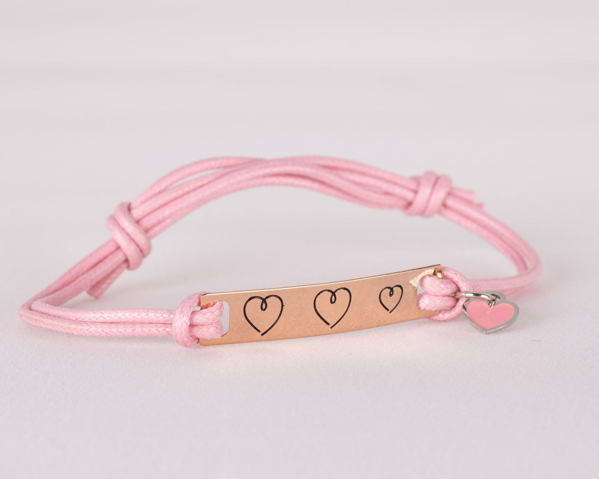Braccialetto donna rosa tag cuori 1 - MYSANITY