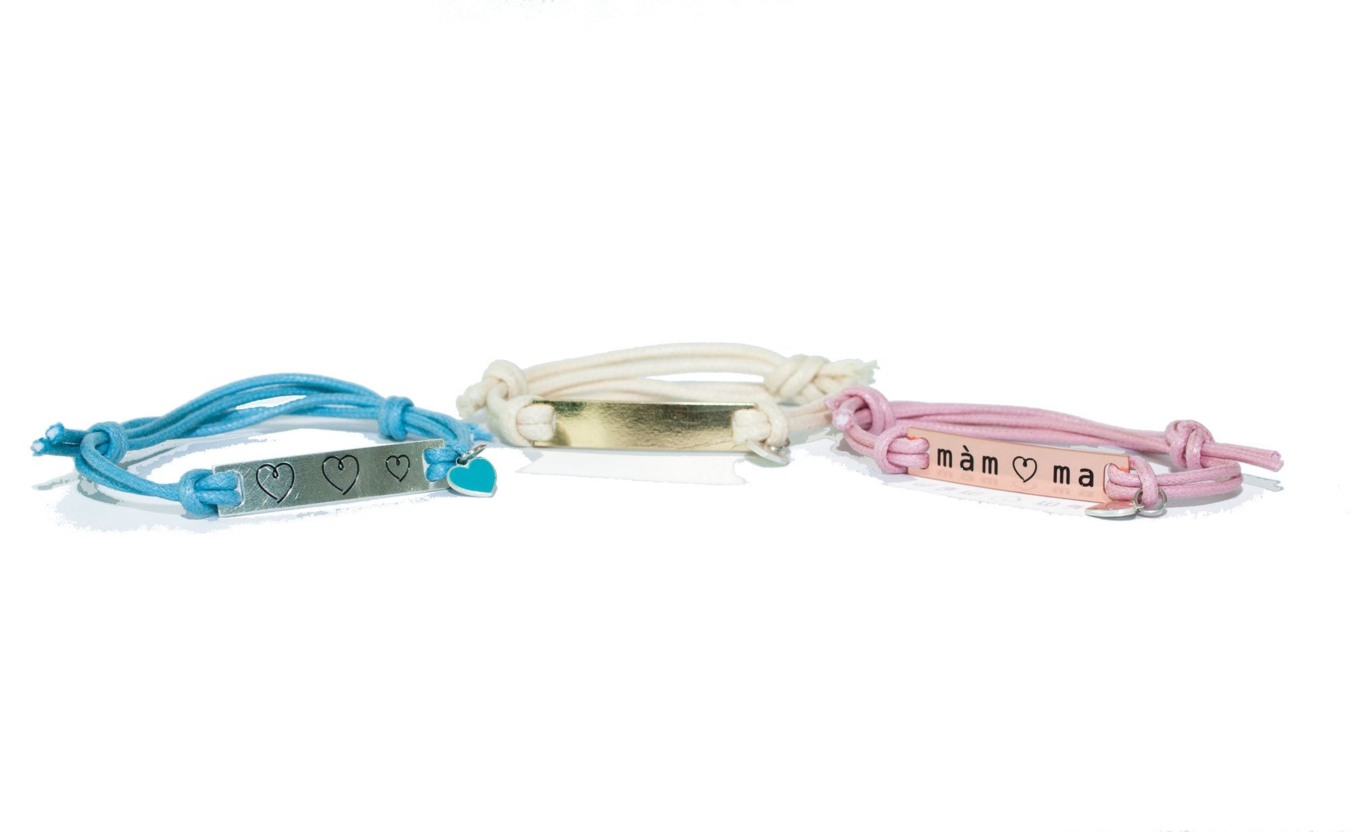 Braccialetto donna rosa tag cuori 2 - MYSANITY