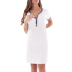 Camicia allattamento bamboo manica corta Bianco 1 - MYSANITY