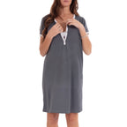 Camicia allattamento bamboo manica corta Verde Felce 1 - MYSANITY