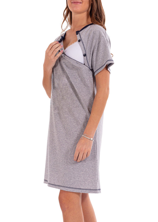 Camicia allattamento cotone doppia apertura 1 - MYSANITY