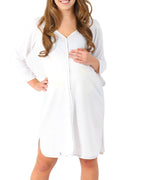 Camicia da Parto bamboo manica lunga Avorio 1 - MYSANITY