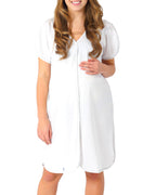 Camicia da Parto bamboo mezza manica Avorio 1 - MYSANITY