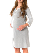 Camicia da Parto melange manica lunga Grigio 1 - MYSANITY