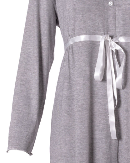 Camicia parto aperta melange maniche lunghe Grigio 2 - MYSANITY
