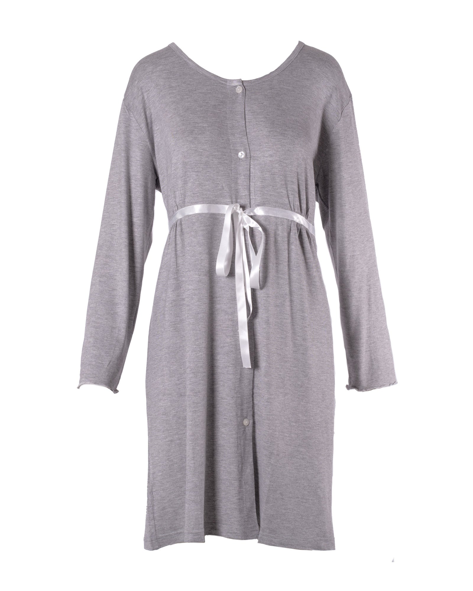 Camicia parto aperta melange maniche lunghe Grigio 1 - MYSANITY