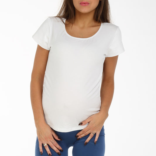 Shirt Gravidanza Modal bielastica Bianco -  Mysanity