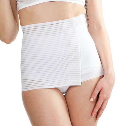 Fascia Post Parto Millerighe Traspirante Bianco 1 - MYSANITY