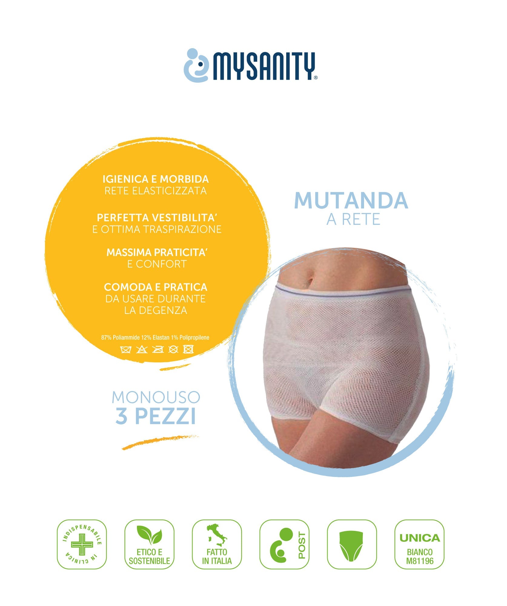 Mutanda post parto a rete 3pcs 2 - MYSANITY
