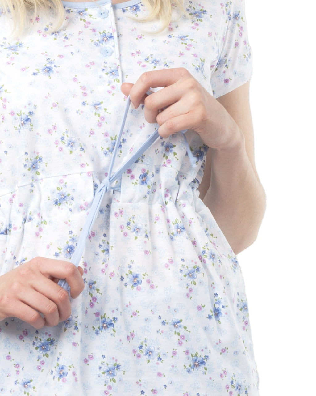 Pigiama allattamento con tunika aperta davanti Azzurro 4 - MYSANITY