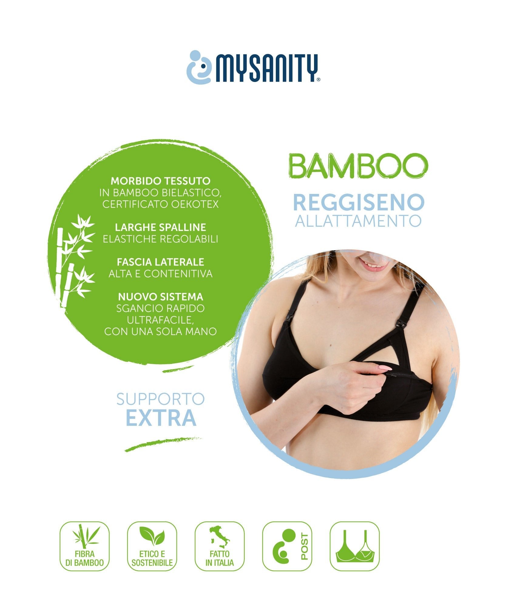 Reggiseno Allattamento Supporto Extra Coppa C Verde Felce 5 - MYSANITY