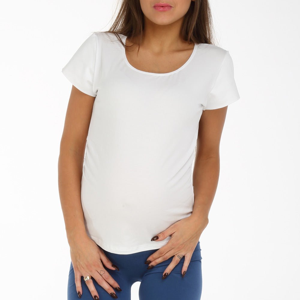 Shirt Gravidanza Modal bielastica Bianco 1 - MYSANITY