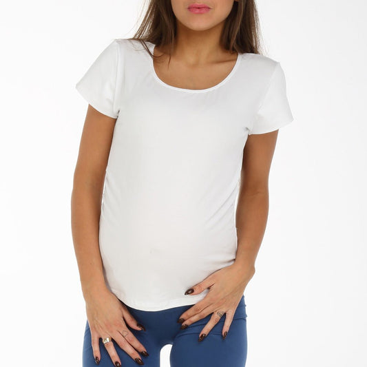 Shirt Gravidanza Modal bielastica Bianco 1 - MYSANITY