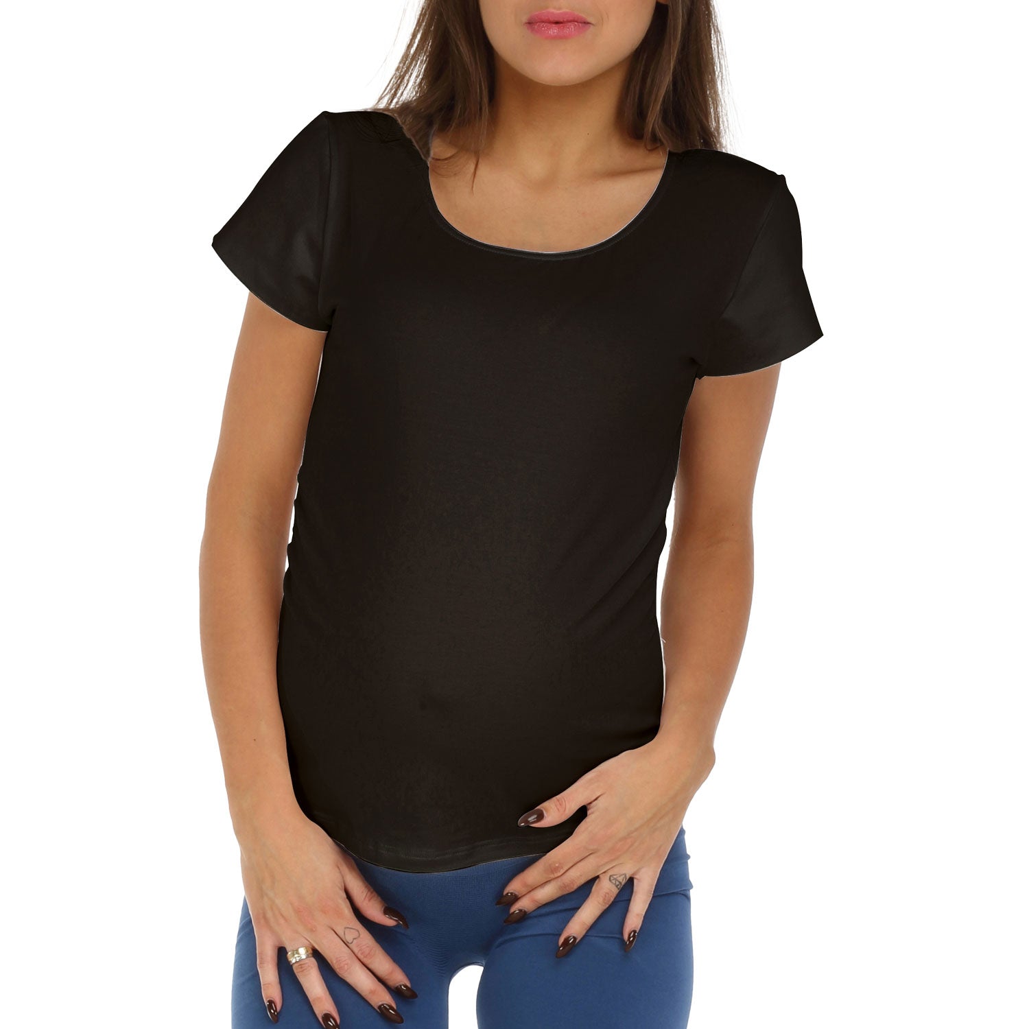 Shirt Gravidanza Modal bielastica Nero 1 - MYSANITY