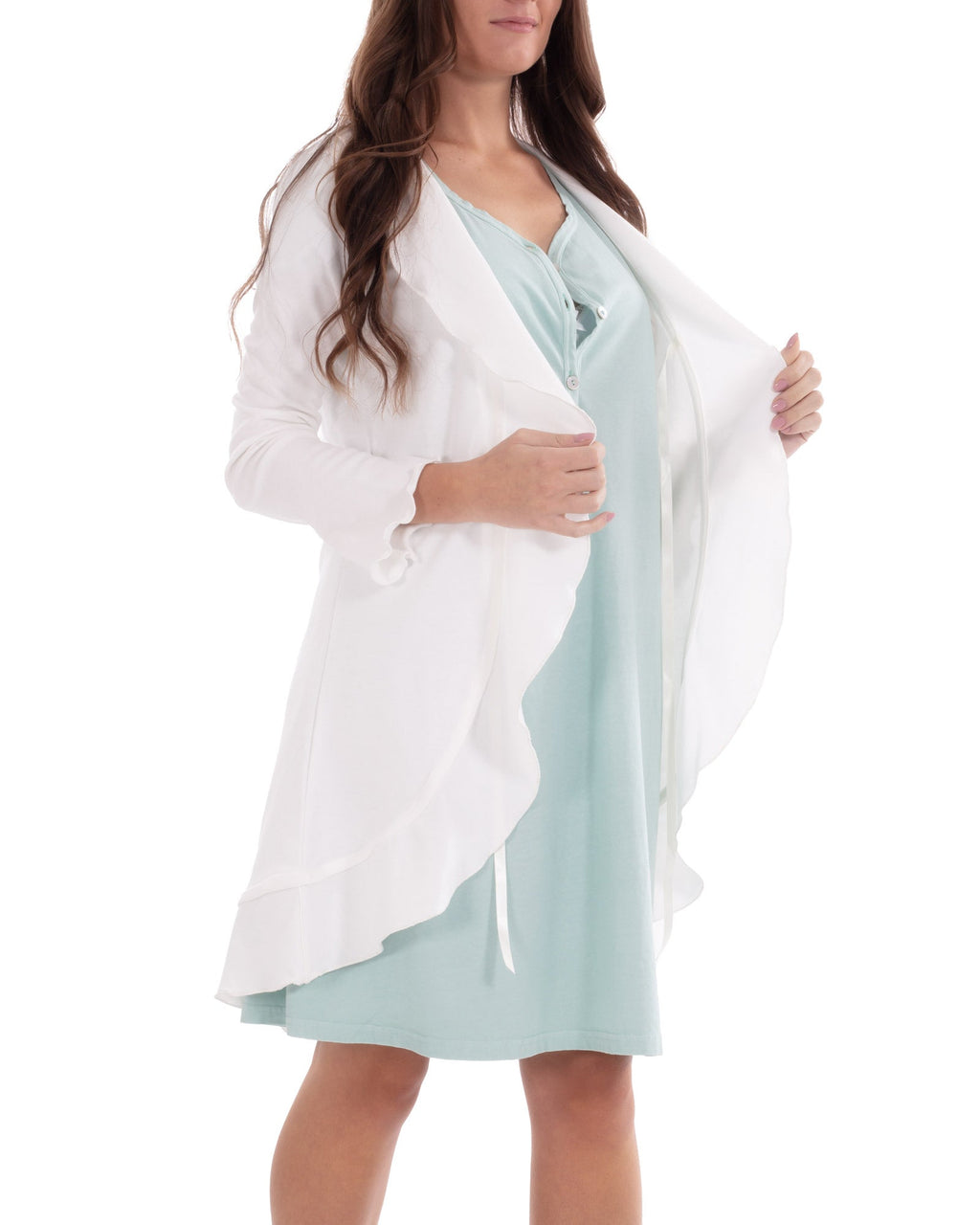 Vestaglia parto cotone interlook Avorio 1 - MYSANITY